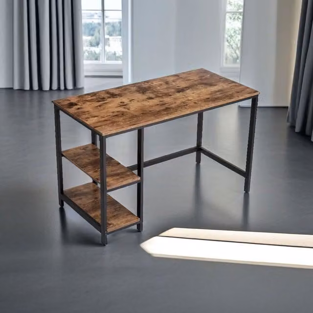 Modcraft Industrial Style Brown Wood and Metal Computer Desk for Home Office