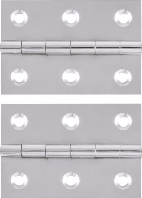 Hiatt Steel Butt Hinge in Polished Chrome, 8 cm