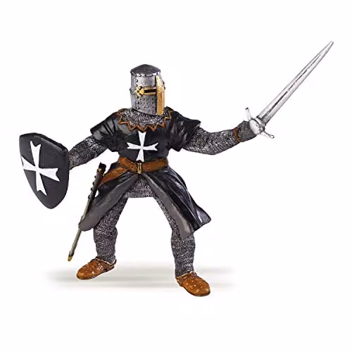 Papo Realistic Hospitaller Knight with Sword Figure, Multicolour, Fantasy & Medieval Collection