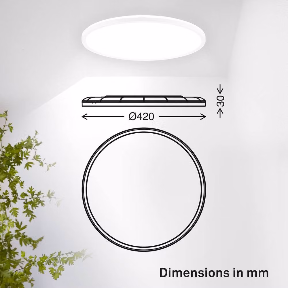 B.K.Licht White LED Slim Panel Ceiling Light, 22W, 3000lm, 4000K Neutral White, IP44 Splash-Proof, W/D/H: 42 x 42 x 3 cm – 6