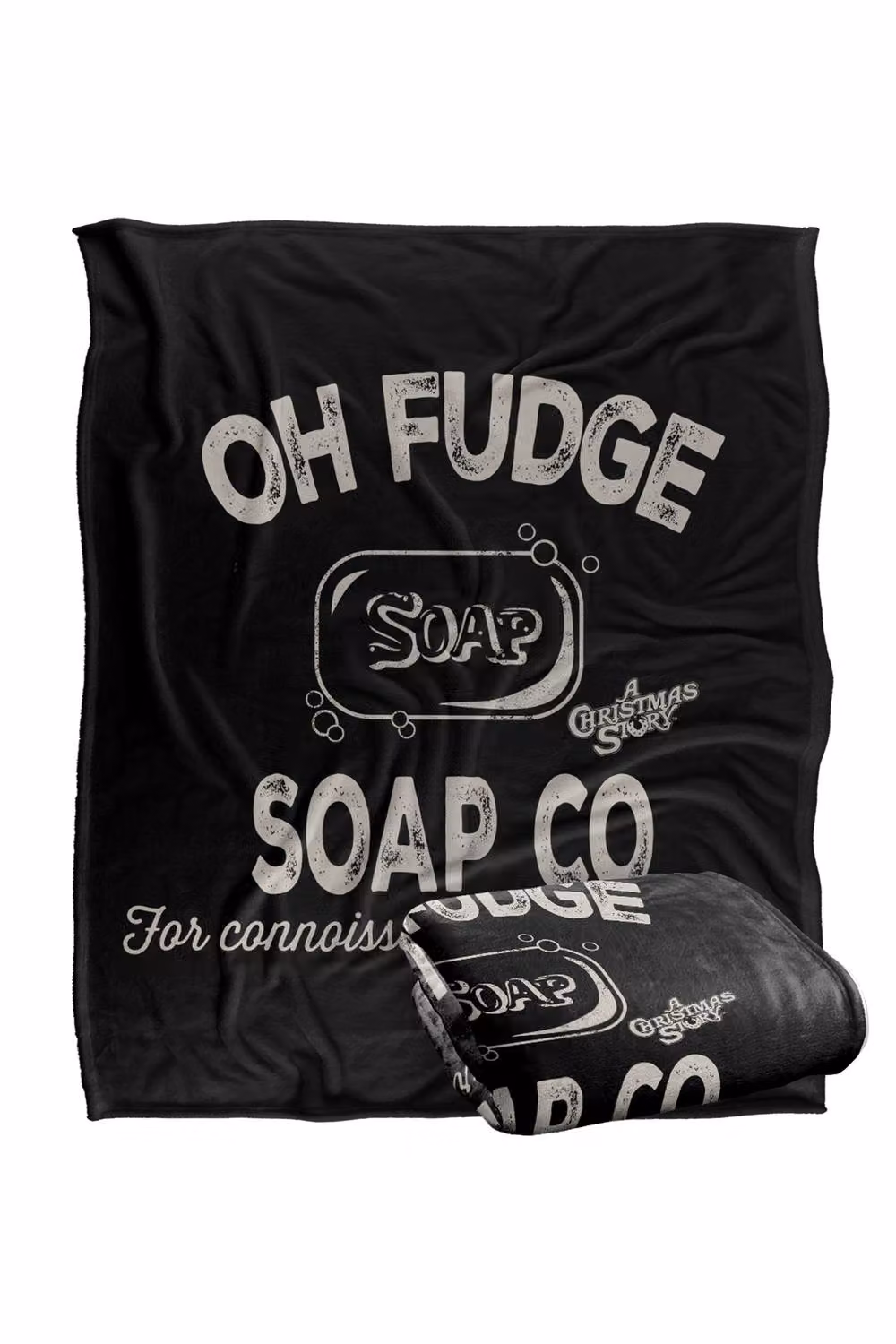 Warner Bros. A Christmas Story Oh Fudge Extra Large Fluffy Polyester Blanket in Multicolour and Black – 2