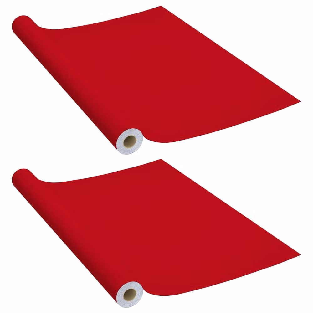 Berkfield Home Self-adhesive Red PVC Furniture Film, 2 Pack, W: 90 cm x L: 500 cm – 2
