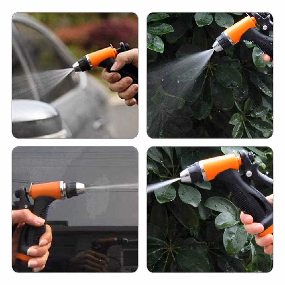 VOGREX 12V Self-priming High Pressure Water Pump Kit Portable Car Washer Set in Orange – 3