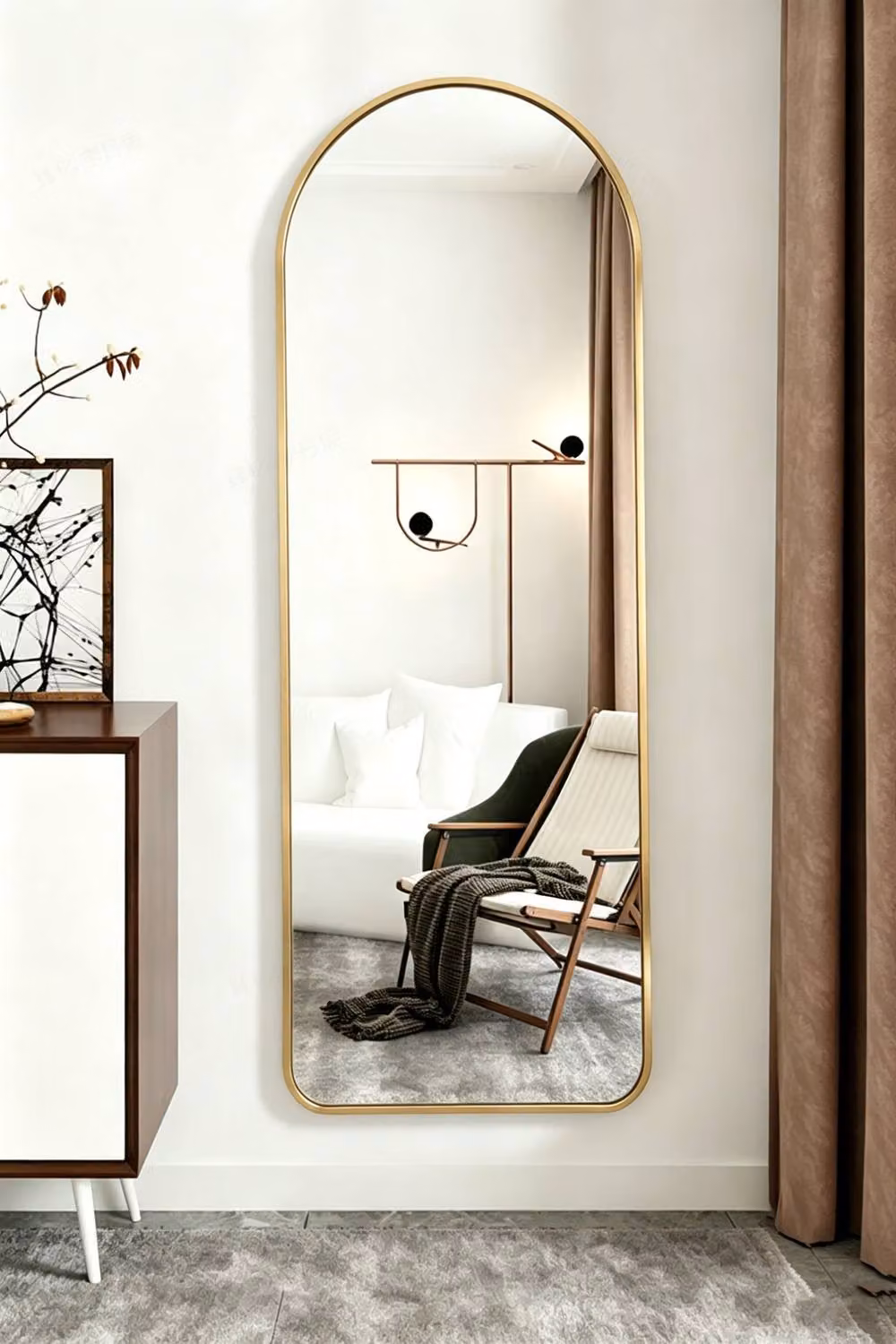 ExtraStar Arch Full Length Wall Mirror in Gold, W: 40 cm, H: 120 cm – 3