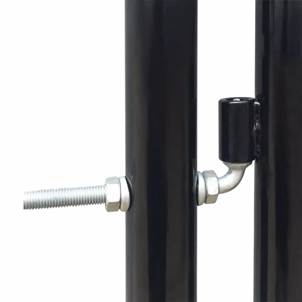 Berkfield Home Black Double Door Steel Swing Fence Gate W: 300 cm, H: 150 cm – 2