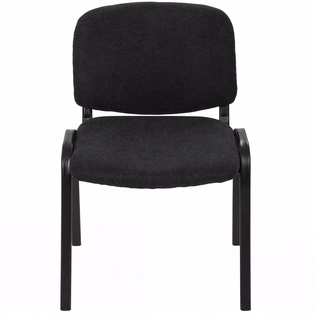 STILVORA Stackable Office Chair with Curved Backrest in Black Polyester Fabric – 5