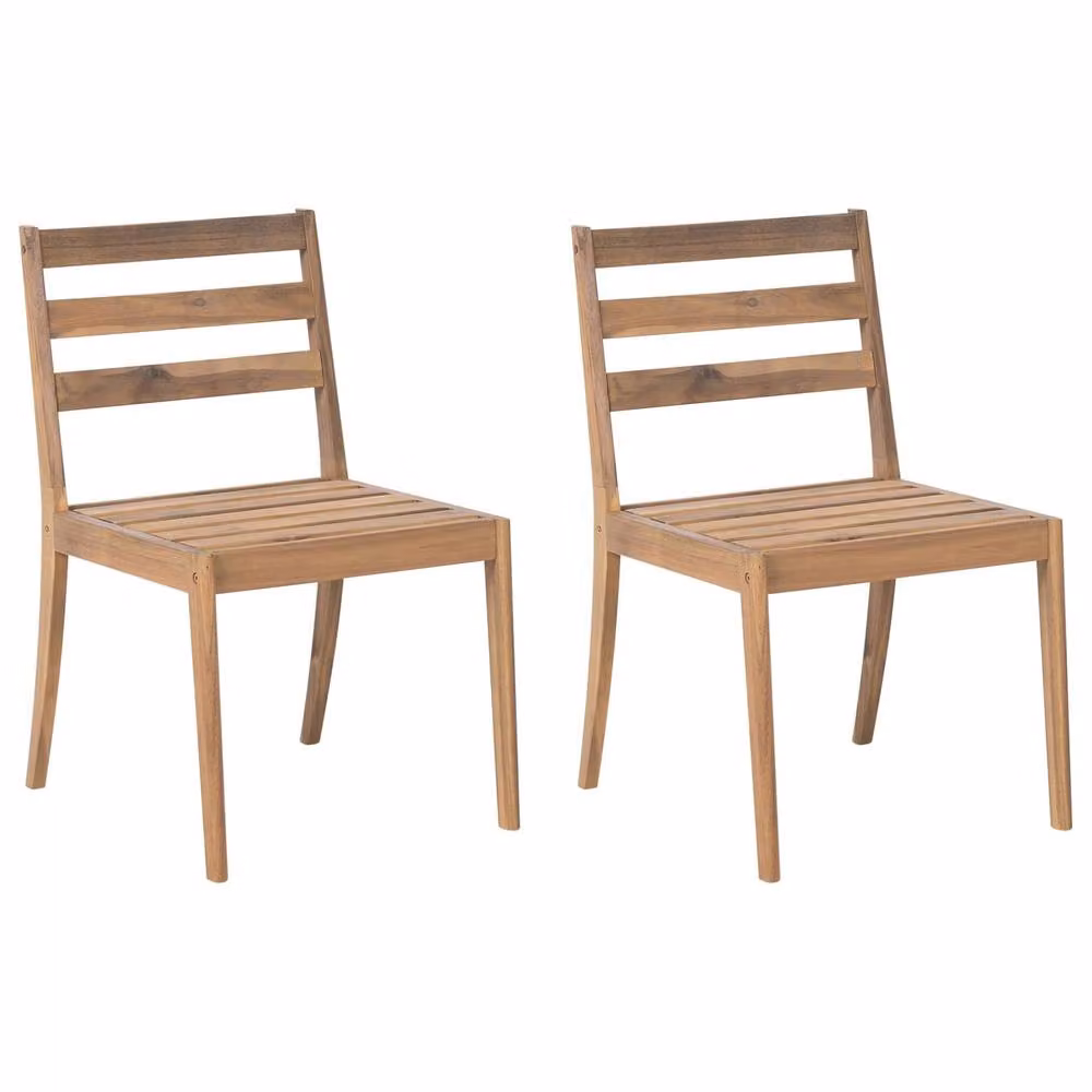 Wyld and Coco Garden 2-Chair Set in Brown Oiled Acacia Wood – 2