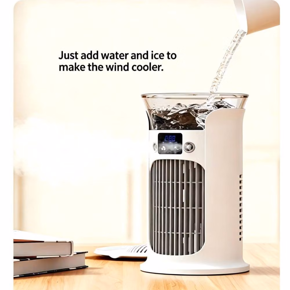 Quipulse Silent Multi-functional Cooling Fan in White with Oscillation and Light – 2