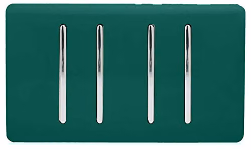 Trendi 4 Gang 10 Amp Rocker Light Switch in Dark Green