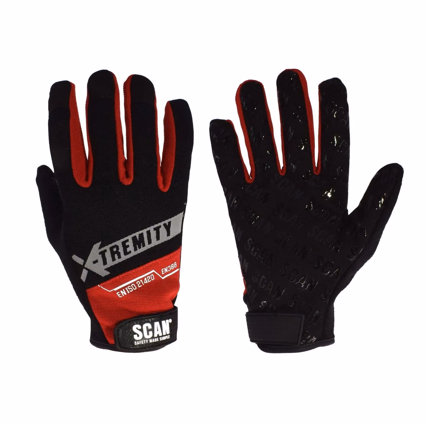 Scan Touch Screen Function Work Gloves in Black and Multicolour, Size: XL – 2