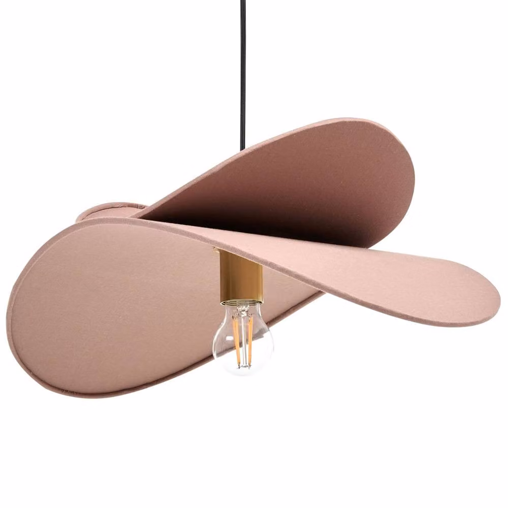 Wyld and Coco Brown Fabric and Metal Pendant Lamp, Height: 105 cm – 2
