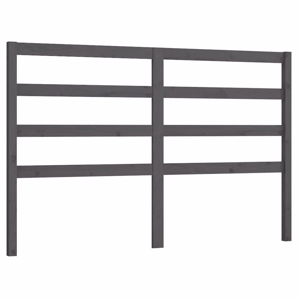 Berkfield Home Beautiful Bed Headboard in Grey Solid Pine Wood, W: 126 cm, D: 4 cm, H: 100 cm – 2