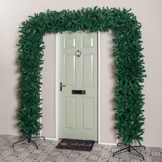 Samuel Alexander Green Double Door Flat Top Christmas Tree Arch, Height: 235 cm – 1