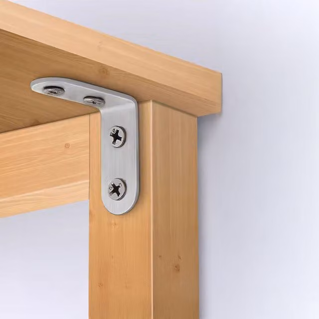 Garden Sanctuary 32 Piece Brushed Silver Stainless Steel L Shaped Angle Bracket Set