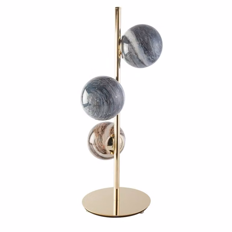 Angel Cerdá Gold-Plated Stainless Steel and Glass Table Lamp in Gold/Brass