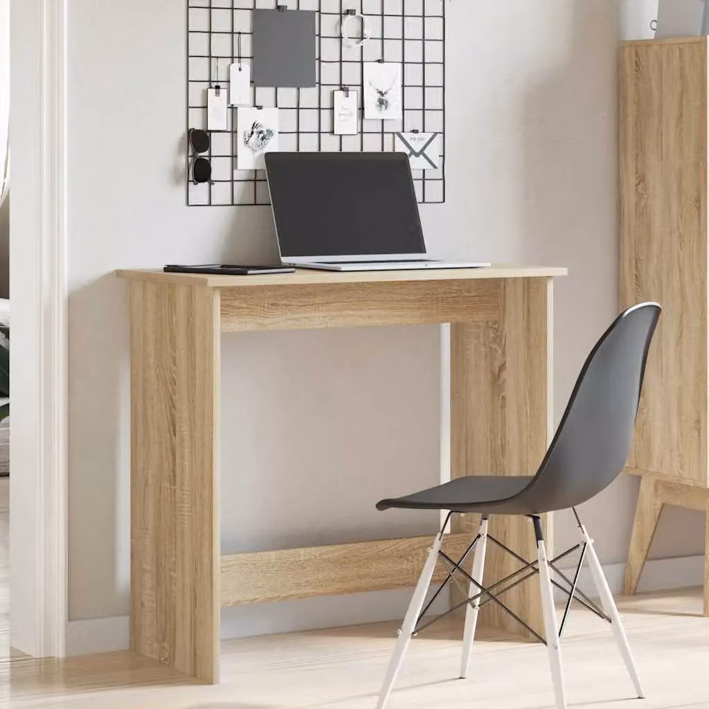Berkfield Sonoma Oak Writing Desk in Brown, W/D/H: 80 x 40 x 75 cm – 2