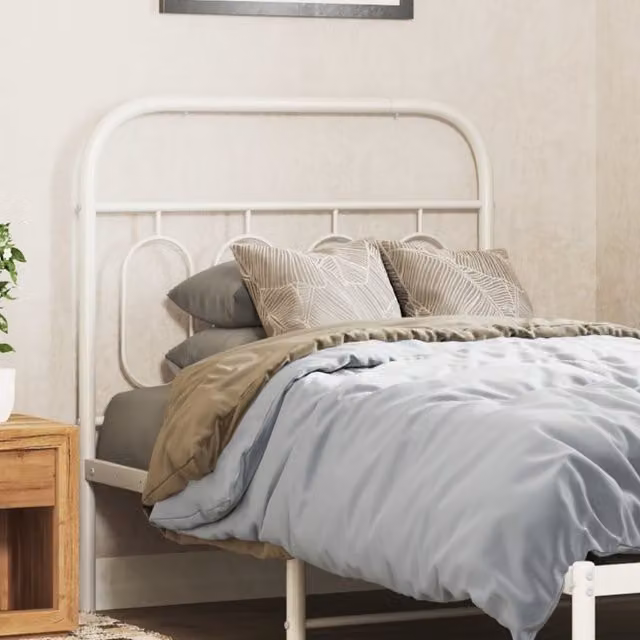 Berkfield Home Classic Metal Headboard in White, Width: 80 cm – 1
