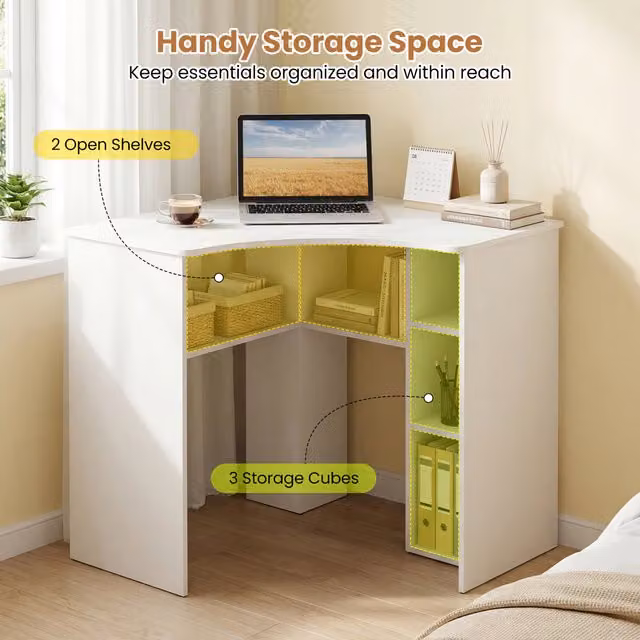 Costway Modern White Makeup Vanity Desk