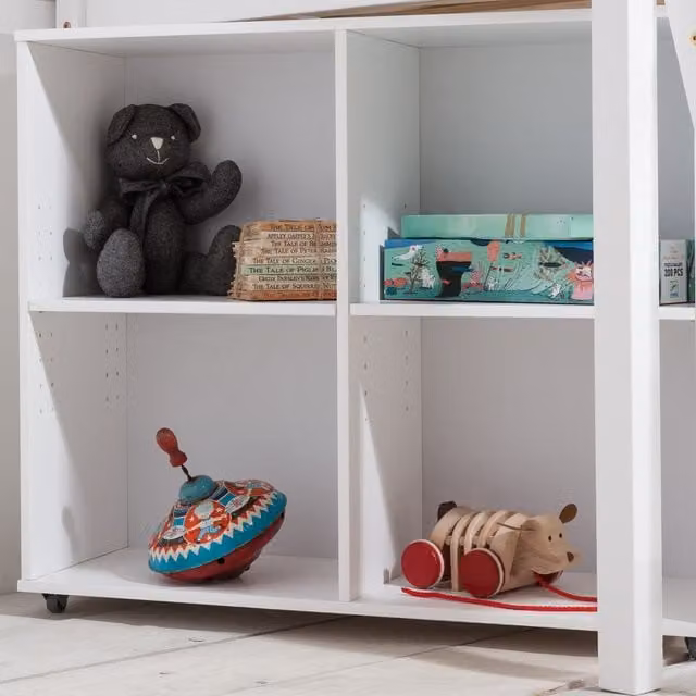 Noa and Nani Minimalist White Cube Shelving Storage Unit with Adjustable Shelves and Back Panel
