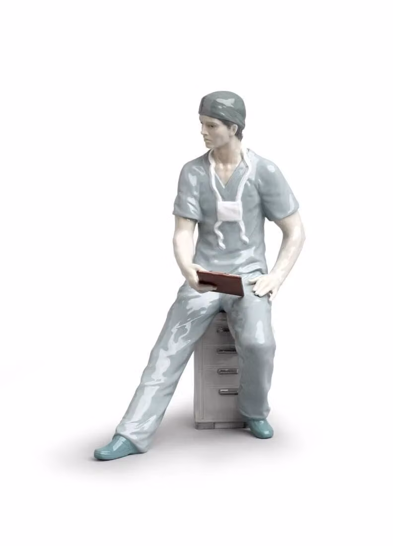 Lladró Surgeon Porcelain Figurine in Blue