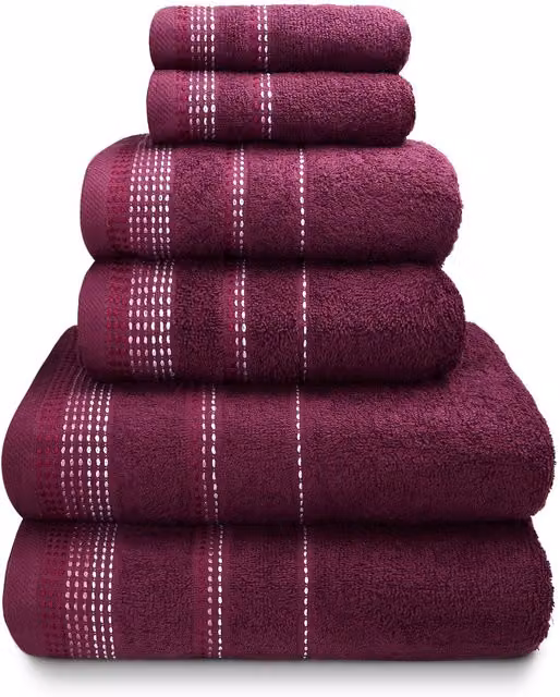 Rapport Home Berkley Embroidered Super Soft Pure Cotton Towel in Purple
