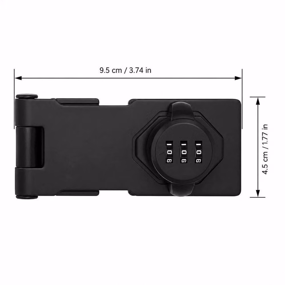FLAVORA 3-Digit Sliding Keyless Combination Lock for Garden Doors and Sheds, Black – 2