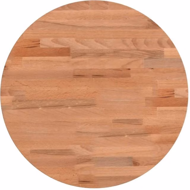 Berkfield Home Round Solid Wood Beech Table Top, Brown, Diameter: 40 cm, Height: 2.5 cm – 1