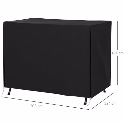Outsunny 3 Seater Patio Swing Chair Cover, Black, W/D/H: 205 x 124 x 164 cm – 5