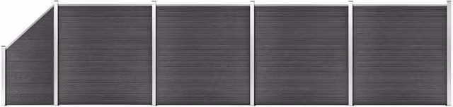 Berkfield Home WPC Fence Panel Set in Black
