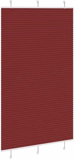 Berkfield Home Single Pleat Opaque Polyester Blind in Red, W: 120 cm, H: 200 cm