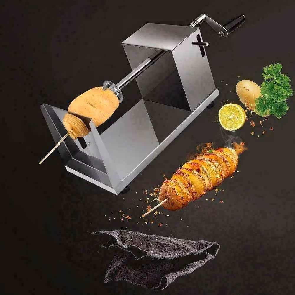 KORVIXA Silver Spiral Vegetable and Fruit Slicer with Stainless Steel Blades and Non-Slip Base – 2