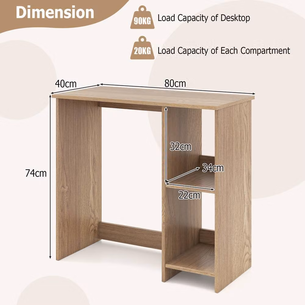 Costway Wooden Computer Desk in Brown for Home Office and Study – 2