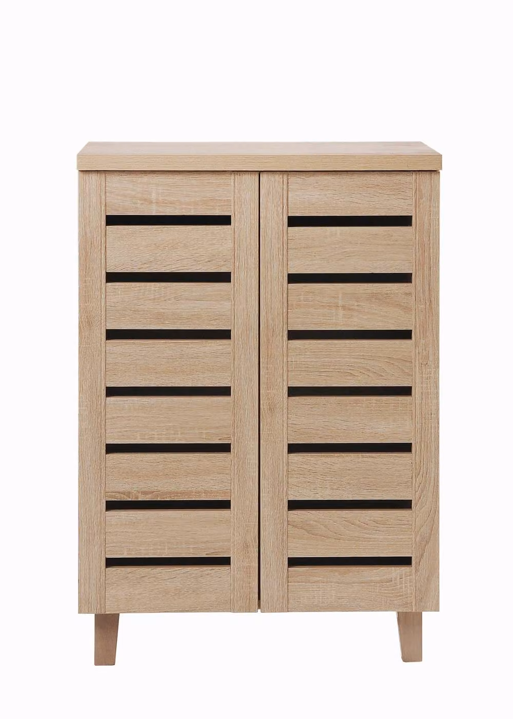 Timber Art Design 4 Tier Shoe Storage Cabinet with 2 Hinged Doors in Brown, W/D/H: 60 x 33 x 87.2 cm – 2