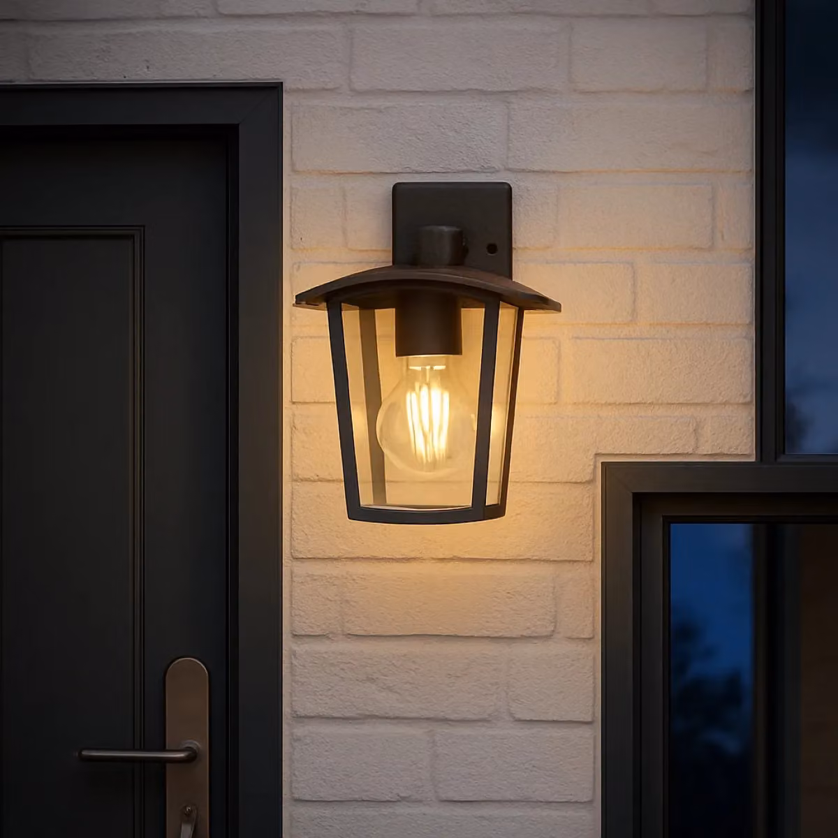 CGC Lighting Ally Black E27 Outdoor Wall Lantern with Transparent Diffuser IP54 – 6
