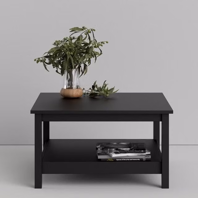 Furniture To Go Madrid Rectangular Coffee Table in Black Glossy MDF
