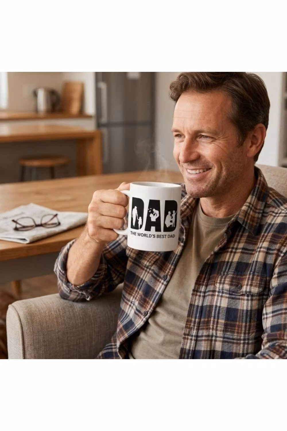 Dyzi Worlds Best Dad Ceramic Coffee Mug in White – 3
