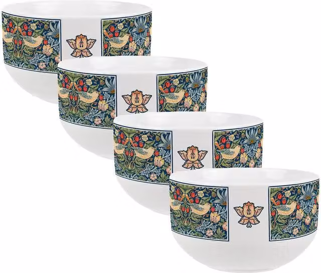 Purely Home Blue Strawberry Thief Floral Ceramic Cereal Bowl