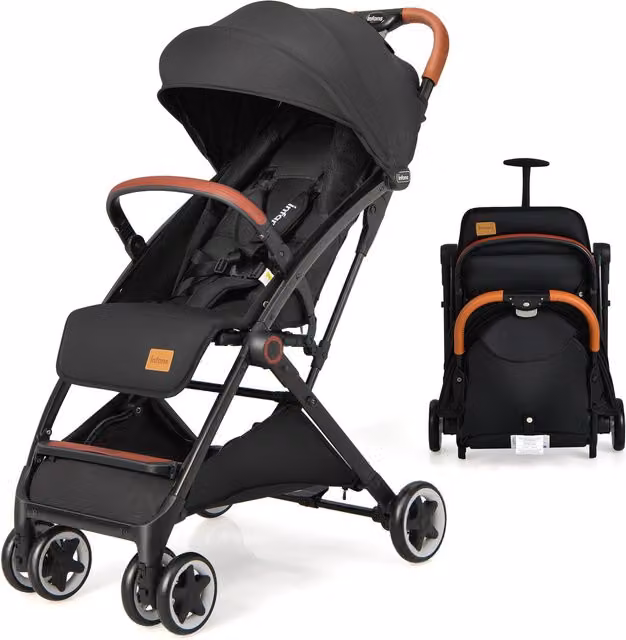 COSTWAY One-Hand Folding Compact Travel Buggy in Black