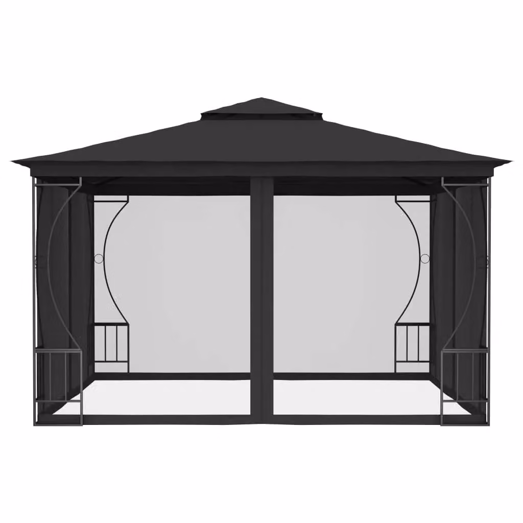 Berkfield Home Anthracite Gazebo with Nets, W/D/H: 300 x 300 x 265 cm – 2