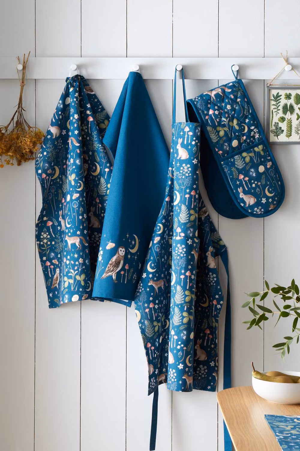 Catherine Lansfield Enchanted Twilight Animals Cotton Adult Kitchen Apron in Blue – 3