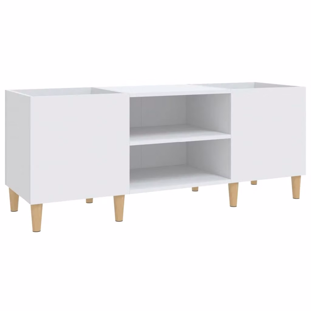 Berkfield Home Classic Record Cabinet in White, W/D/H: 121 x 38 x 48 cm – 2