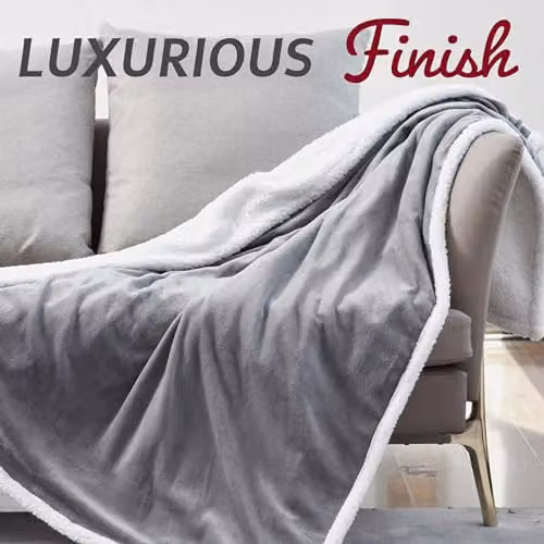 GlamHaus Heated Electric Fleece Throw Blanket in Grey, W/D/H: 160 x 130 cm – 5