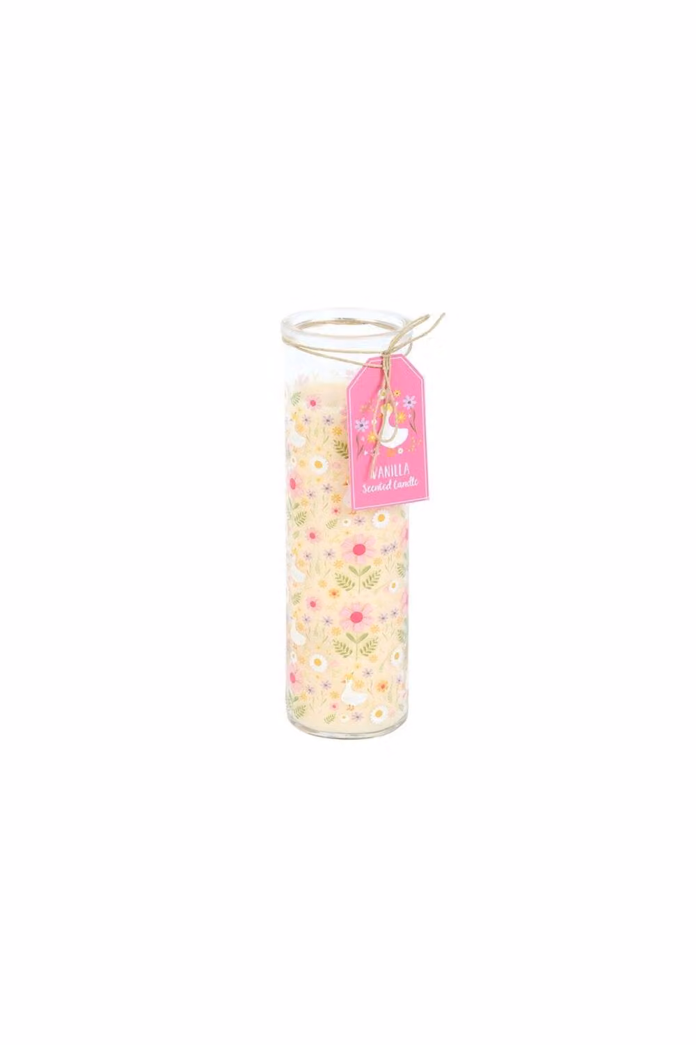 KDMD Daisy & Duck Print Vanilla Scented Tabletop Candle in Pink and Multicolour, 55 g – 2