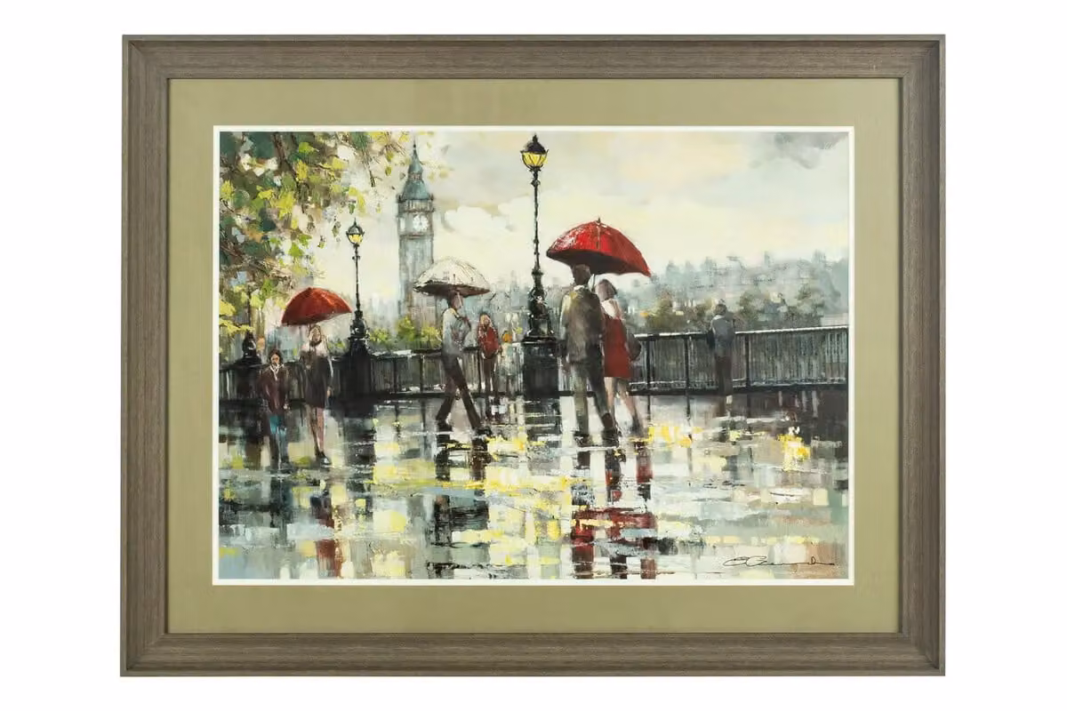 Orsina London City Photograph Framed Wall Art in Red, White and Multicolour – 2