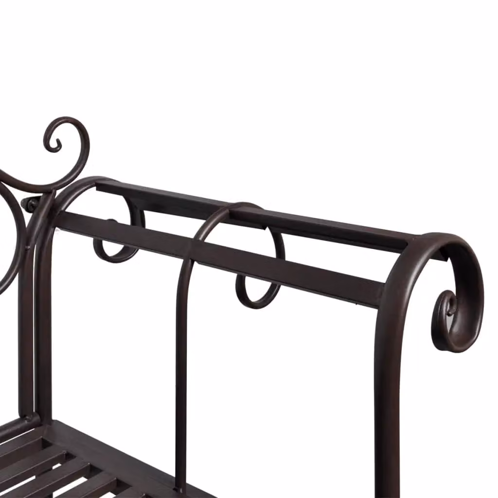 Berkfield Home Antique Brown Steel Garden Bench, Width: 132 cm – 2