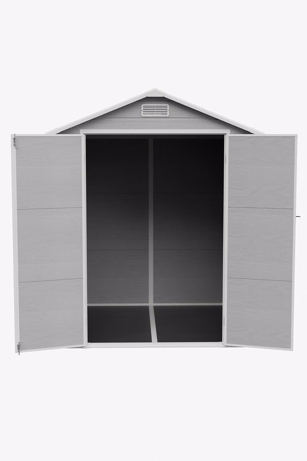 Living and Home Grey Plastic Outdoor Garden Storage Shed with Gable Roof, W/D/H: 182.88 x 182.0 x 219.0 cm – 6