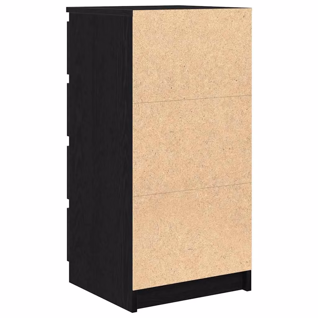 Berkfield Home Black Oak Sideboard with Drawers, W/D/H: 37.5 x 35.0 x 99.0 cm – 2