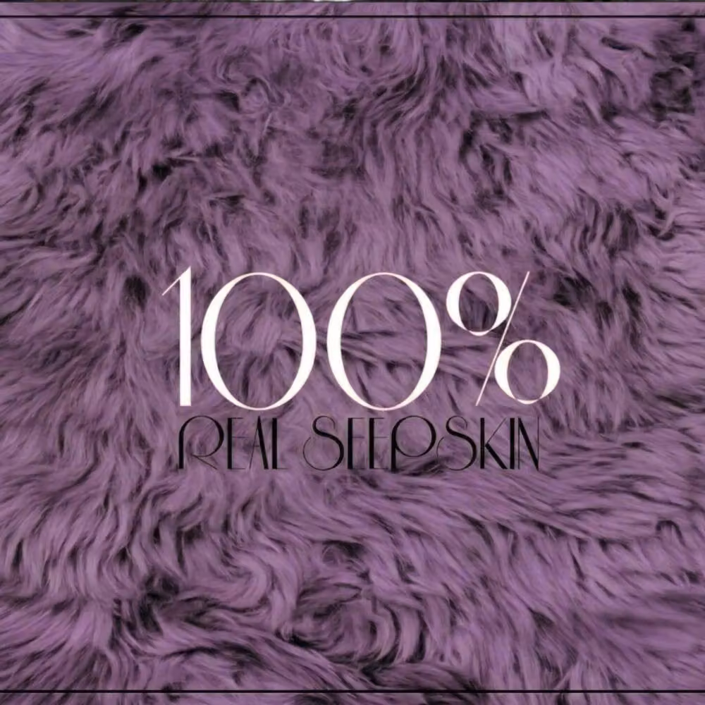 Infinity Leather Natural Wool Sheepskin Single Rug, Purple, W: 90 cm, D: 60 cm – 4