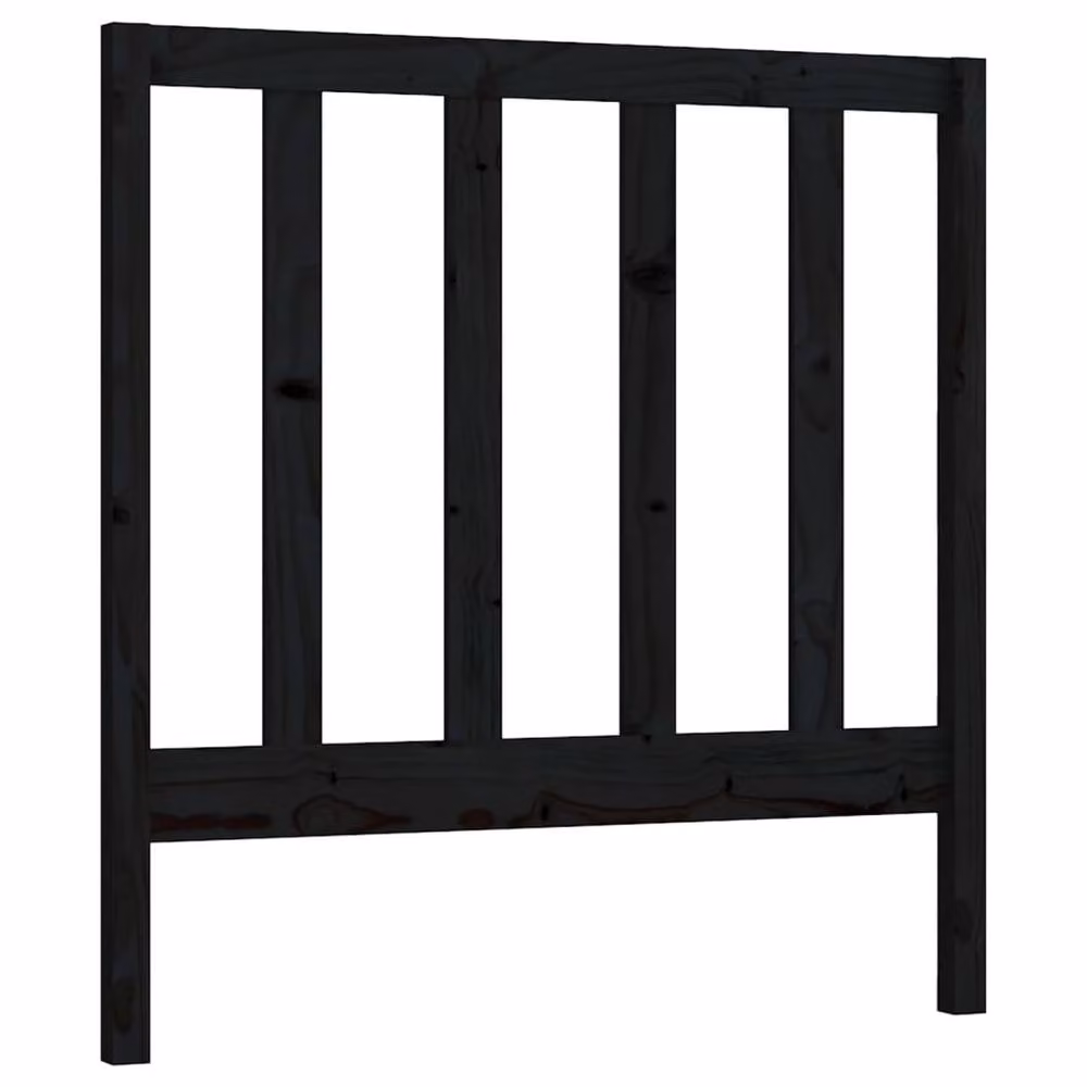 Berkfield Home Beautiful Bed Headboard in Black Solid Pine Wood, W: 96 cm, D: 4 cm, H: 100 cm – 2