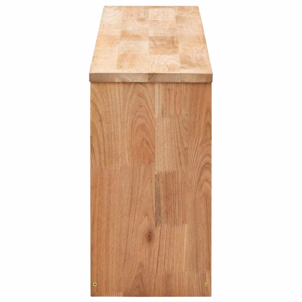 Berkfield Home Solid Walnut Wood Shoe Storage Bench in Brown, W/D/H: 94 x 20 x 38 cm – 3